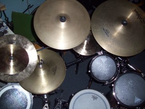 80's Zildjian A 18" crash, 70's Zildjian A 15" Crash, Wuhan Trad 8",10",12" Crash, PDP 10" Timbale
